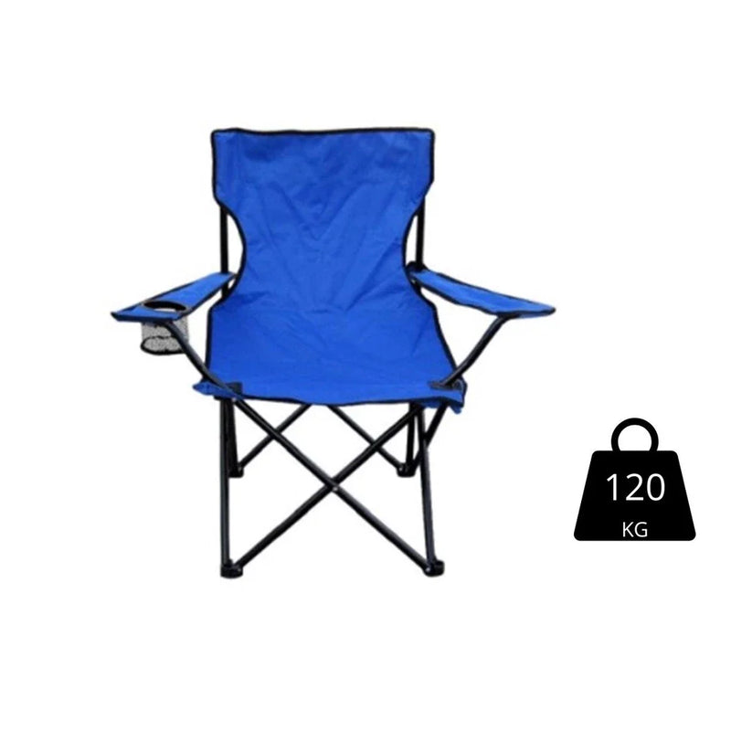 Cadeira Portátil Dobrável com Porta-Copo para Camping e Pesca