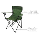 Cadeira Portátil Dobrável com Porta-Copo para Camping e Pesca
