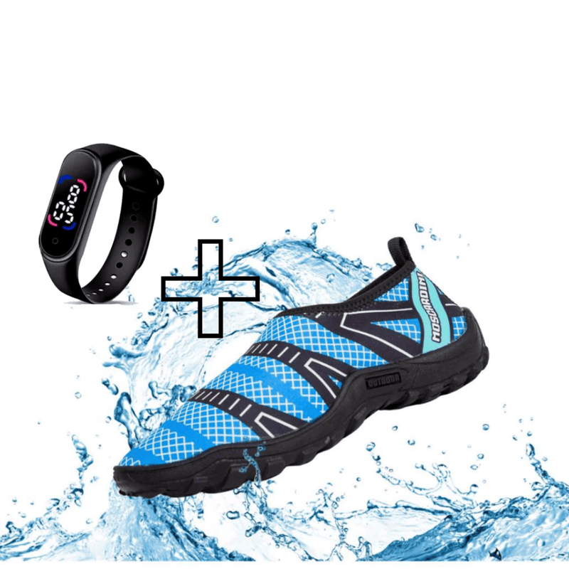 Sapatilha Náutica Super Leve + Relógio Digital Resistente