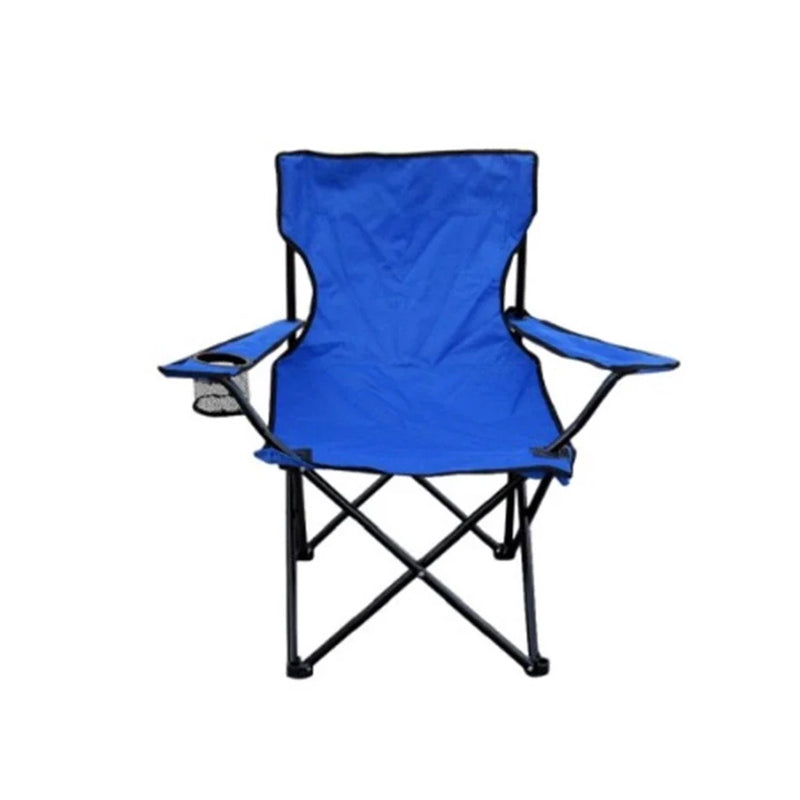Cadeira Portátil Dobrável com Porta-Copo para Camping e Pesca