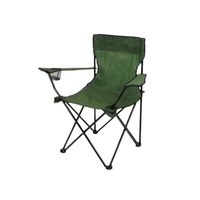 Cadeira Portátil Dobrável com Porta-Copo para Camping e Pesca