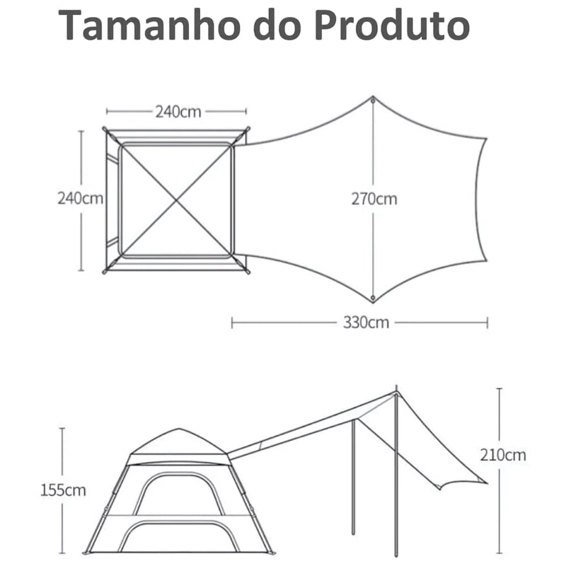 Barraca de Camping Automática para 5-8 Pessoas