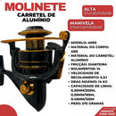 Kit de Pesca Vara Fibra de Vidro Maciça + Molinete e Drag